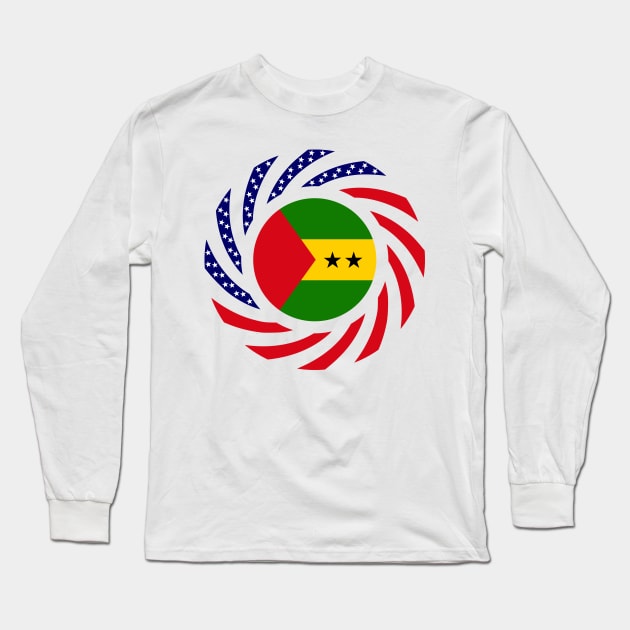 Sao Tomean American Multinational Patriot Flag Series Long Sleeve T-Shirt by Village Values